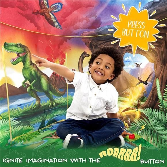 Dinosaur Discovery Kids Tent with Roar Button, an Extraordinary Dinosaur Tent - Picture 3 of 5